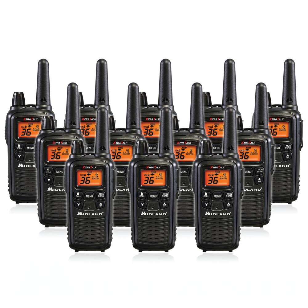 Midland LXT600VP3 36 Channel FRS Two-Way Radio - Up to 30 Mile Range Walkie Talkie - Black (Pack of 12)