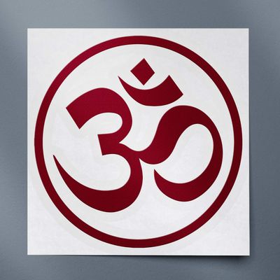 Angdest Yoga Om Aum (Burgundy) (Set of 2) Premium Waterproof Vinyl Decal Stickers for Laptop Phone Accessory Helmet Car Window Bumper Mug Tuber Cup Door Wall Decoration