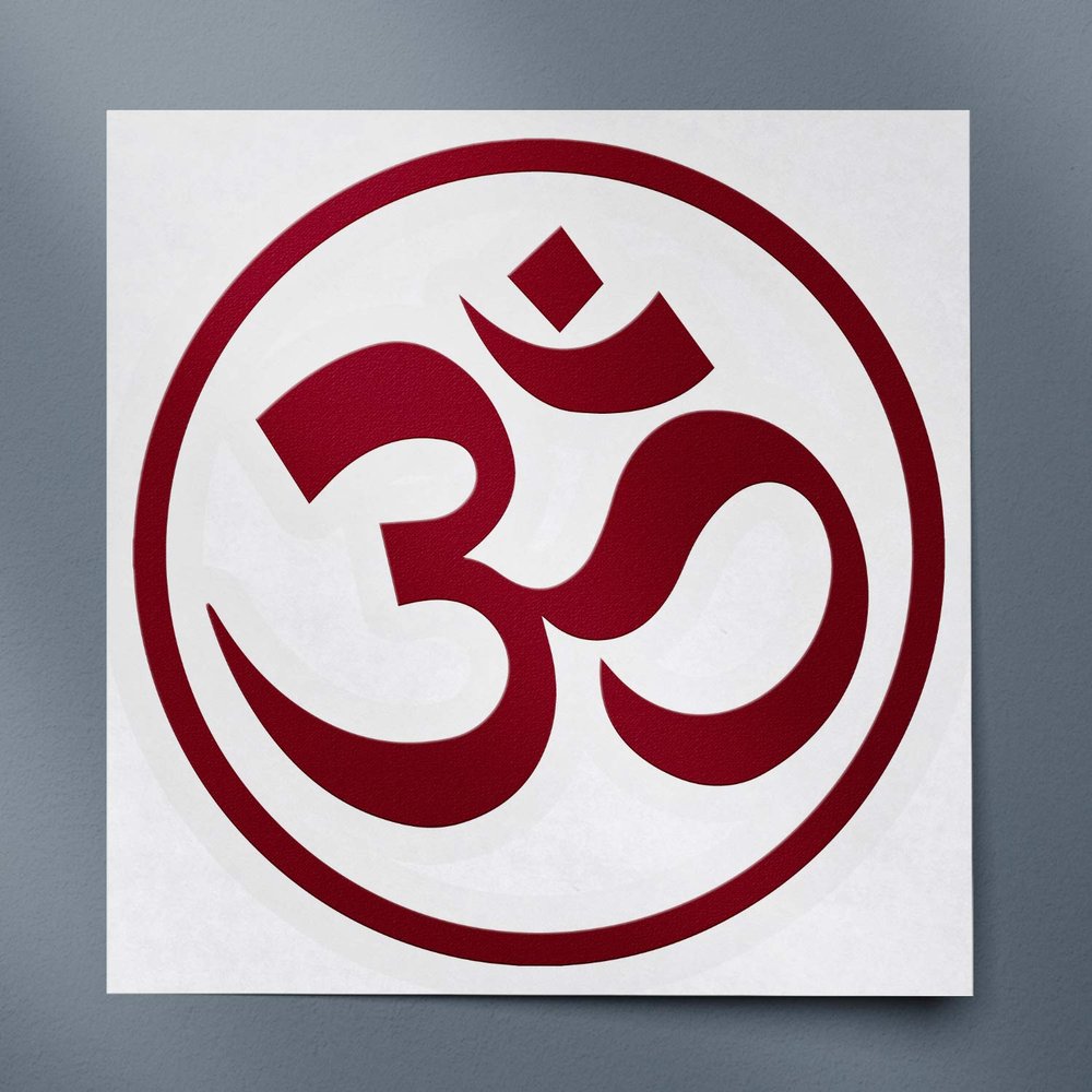 Angdest Yoga Om Aum (Burgundy) (Set of 2) Premium Waterproof Vinyl Decal Stickers for Laptop Phone Accessory Helmet Car Window Bumper Mug Tuber Cup Door Wall Decoration