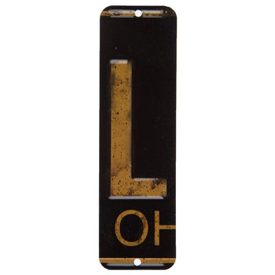 Antique Retro License Plate Indiviidual Alphabet Monogram Wall Letters Use with Wall Mounted Mailboxes, Mancave, Garage Spell Name or Initials Unique Nursery to Teenagers Room (L)