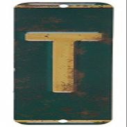 Antique Retro License Plate Indiviidual Alphabet Monogram Wall Letters Use with Wall Mounted Mailboxes, Mancave, Garage Spell Name or Initials Unique Nursery to Teenagers Room (T)