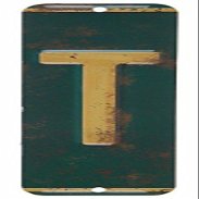 Antique Retro License Plate Indiviidual Alphabet Monogram Wall Letters Use with Wall Mounted Mailboxes, Mancave, Garage Spell Name or Initials Unique Nursery to Teenagers Room (T)