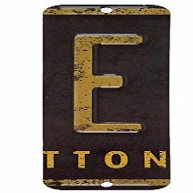 Antique Retro License Plate Indiviidual Alphabet Monogram Wall Letters Use with Wall Mounted Mailboxes, Mancave, Garage Spell Name or Initials Unique Nursery to Teenagers Room (E)