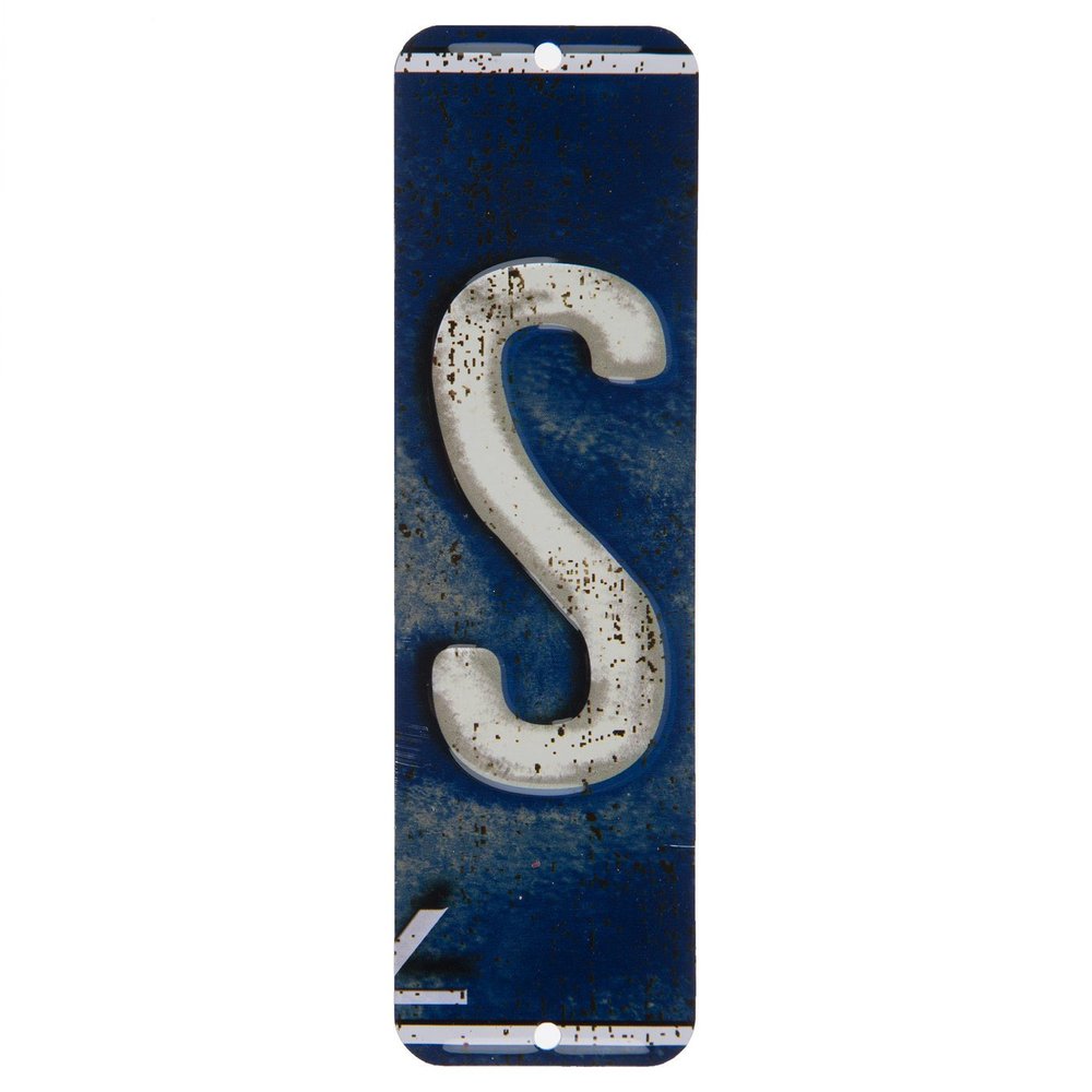 Antique Retro License Plate Indiviidual Alphabet Monogram Wall Letters Use with Wall Mounted Mailboxes, Mancave, Garage Spell Name or Initials Unique Nursery to Teenagers Room (S)