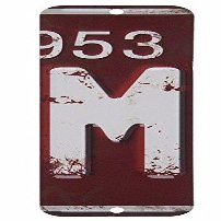 Antique Retro License Plate Indiviidual Alphabet Monogram Wall Letters Use with Wall Mounted Mailboxes, Mancave, Garage Spell Name or Initials Unique Nursery to Teenagers Room (M)