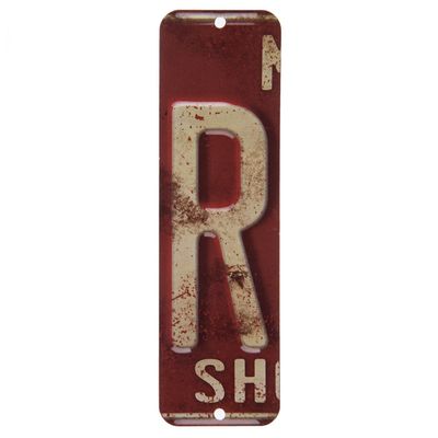 Antique Retro License Plate Indiviidual Alphabet Monogram Wall Letters Use with Wall Mounted Mailboxes, Mancave, Garage Spell Name or Initials Unique Nursery to Teenagers Room (R)