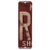 Antique Retro License Plate Indiviidual Alphabet Monogram Wall Letters Use with Wall Mounted Mailboxes, Mancave, Garage Spell Name or Initials Unique Nursery to Teenagers Room (R) view 1