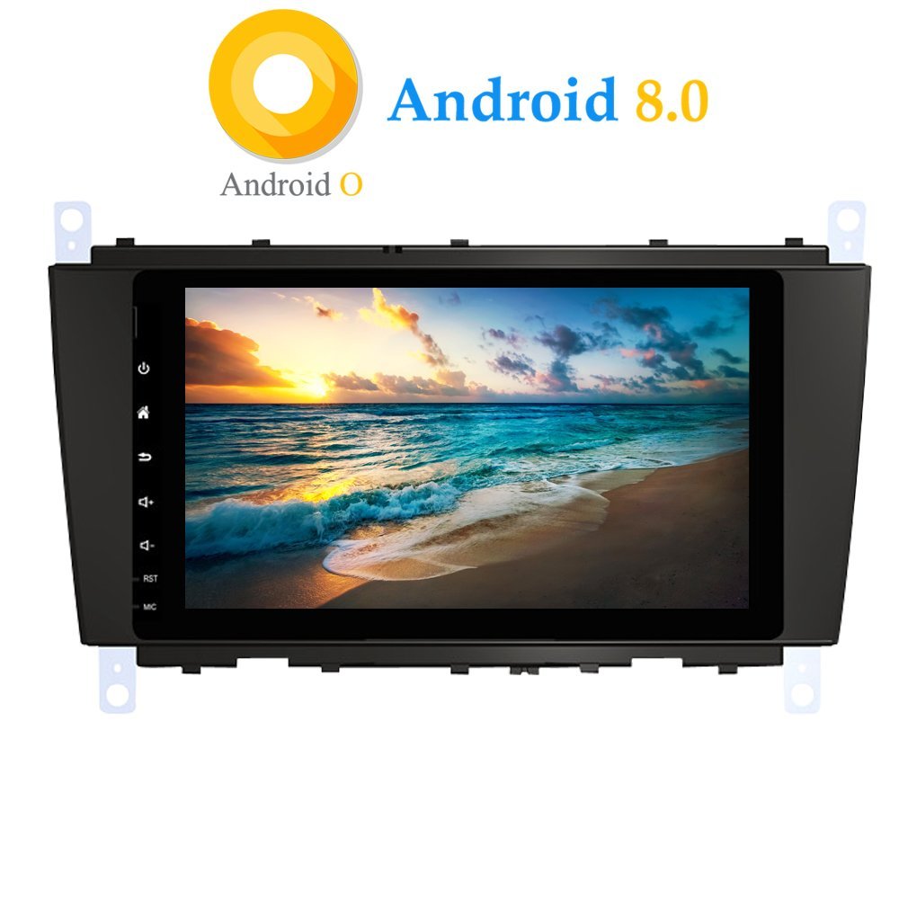 XISEDO Android 8.0 8 Inch Car Stereo Autoradio in-Dash 8-Core RAM 4G ROM 32G Head Unit Car Radio Sat Nav Car GPS Navigation for Mercedes-Benz C Class W203/ CLK W209 (with Backup Camera and DVR)