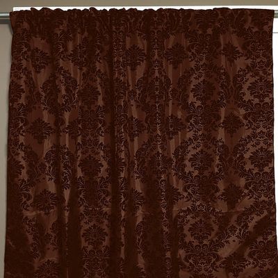 lovemyfabric Taffeta Flocking Damask Print Window Curtain Panel/Stage Backdrop/Photography Backdrop-Brown on Brown (2, 56"X63")