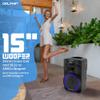 Dolphin BoxParty 1500: High Power 15" Woofer w/Loud & DEEP BASS | Portable Party Bluetooth Speaker with Sound Activated Lights view 3