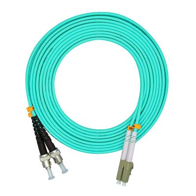 Jeirdus OM4 50Meters 160ft LC to ST Duplex 10Gb Fiber Optic Cable Jumper Optical Patch Cord 50/125 Multimode LC-ST