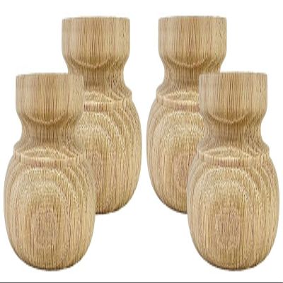 Highland Manor Wood Products Wyndfield Bun Foot - 2" Tall x 3 3/8" Wide (Red Oak) (Set of 4)