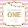 One is Fun Pink Stripe Backdrop (8x10) view 1