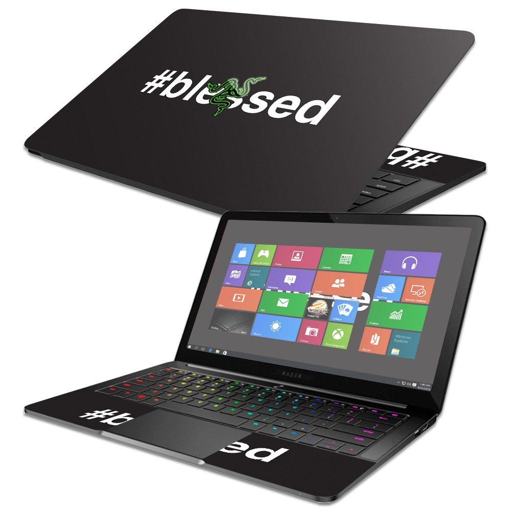 MightySkins Skin Compatible with Razer Blade Stealth 13.3" 2017 - Blessed | Protective, Durable, and Unique Vinyl Decal wrap Cover | Easy to Apply, Remove, and Change Styles | Made in The USA