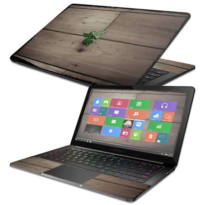 MightySkins Skin Compatible with Razer Blade Stealth 13.3" 2017 - Wooden | Protective, Durable, and Unique Vinyl Decal wrap Cover | Easy to Apply, Remove, and Change Styles | Made in The USA
