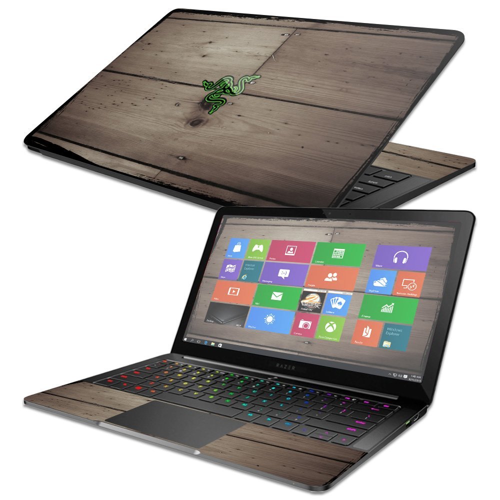 MightySkins Skin Compatible with Razer Blade Stealth 13.3" 2017 - Wooden | Protective, Durable, and Unique Vinyl Decal wrap Cover | Easy to Apply, Remove, and Change Styles | Made in The USA