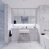 TWHCAG-07 White Carrara with Diamond Stone Mosaic Tile Kitchen and Bath Backsplash Tile view 2