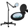 Neatfi LED Magnifying Floor Lamp 1,200 Lumens 5 Bifocal Glass Lens, Dual Magnification 2.25X + 6X, Dimmable Task Light | Adjustable Arm, Rolling Base | Reading, Crafting & Sewing (Black, 5 Inches) view 1