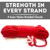 Emergency Zone 9mm Nylon Braided, 50 Foot, Multi-Purpose Camping Rope | Red (2 Pack) view 2
