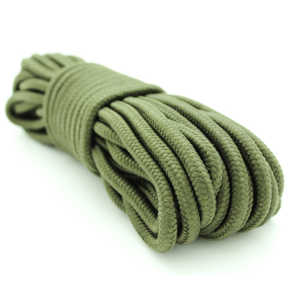 Emergency Zone 9mm Nylon Braided, 50 Foot, Multi-Purpose Camping Rope | Green (4 Pack)