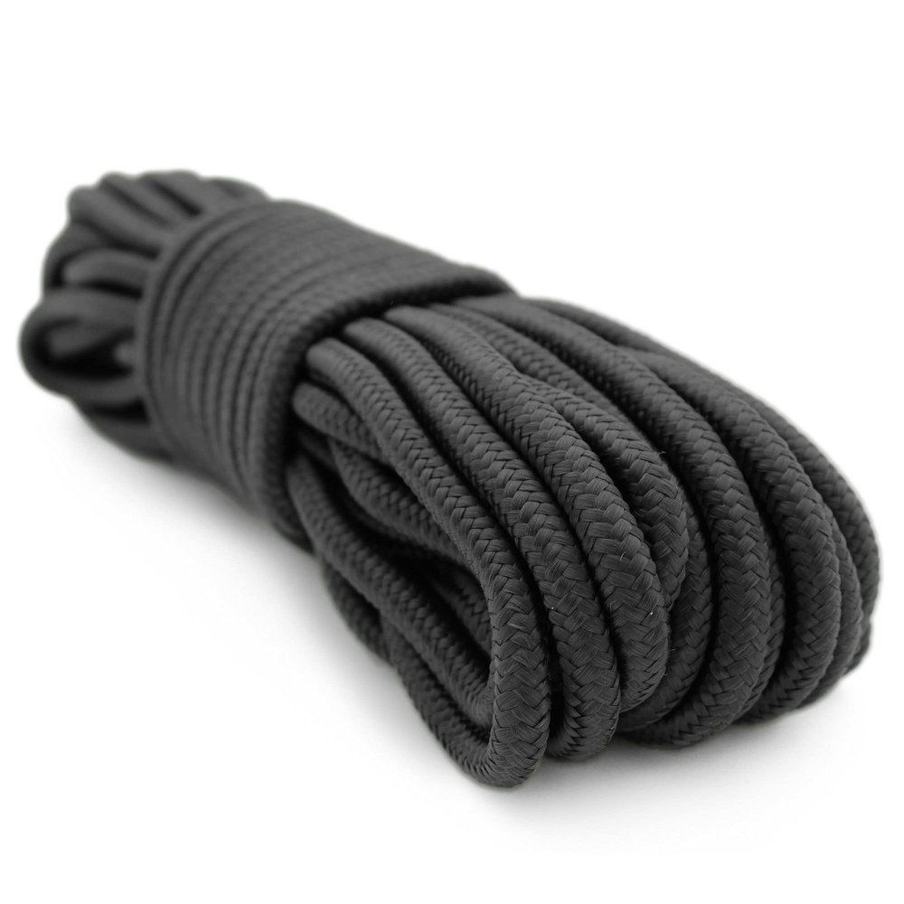Emergency Zone 9mm Nylon Braided, 50 Foot, Multi-Purpose Camping Rope | Black (40 Pack)