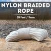 Emergency Zone 9mm Nylon Braided, 50 Foot, Multi-Purpose Camping Rope | White (4 Pack) view 3
