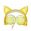 Easycat Cat Ear Headphones, Wired On-Ear Foldable LED Gaming Flashing Lights USB Charger Earphone Headset for Children, Compatible with iOS Phone and Android Phone Laptop (Yellow) view 2