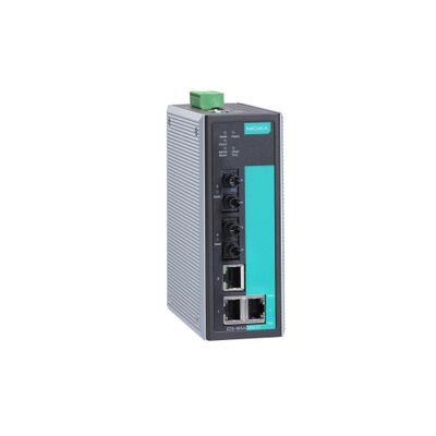 MOXA EDS-405A-MM-ST Entry-Level Managed Ethernet Switch with 3 10/100BaseT(X) Ports, and 2 100BaseFX Multi-Mode Ports with ST connectors, 0 to 60C Operating Temperature
