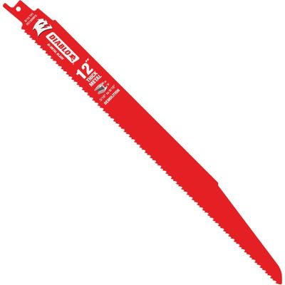 Diablo Bi-Metal Reciprocating Saw Blade for Thick Metal - 12" Length, Dual Tooth, 8/10 TPI, 2-Pack - DS1208BFD2