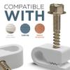 THE CIMPLE CO Single Cable Clips with Screws - 1/4 Inch Coaxial Cable Clamps Outdoor - Exterior Cord Management for Coax, CAT Ethernet, Electrical Wire - Screw Clamps for Wires - 10 PCS, White view 3