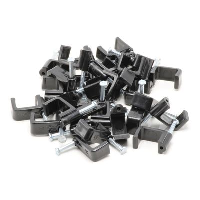 THE CIMPLE CO Dual Coaxial Cable Clips 1/2 in - Indoor/Outdoor Cable Fasteners for Coax, Ethernet, CAT, Wires, and Tubing - Twin Wire Clips with Nails 1/2 Inch (12 mm) - 10 PCS, Black