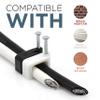 THE CIMPLE CO Dual Coaxial Cable Clips 1/2 in - Indoor/Outdoor Cable Fasteners for Coax, Ethernet, CAT, Wires, and Tubing - Twin Wire Clips with Nails 1/2 Inch (12 mm) - 10 PCS, Black view 3