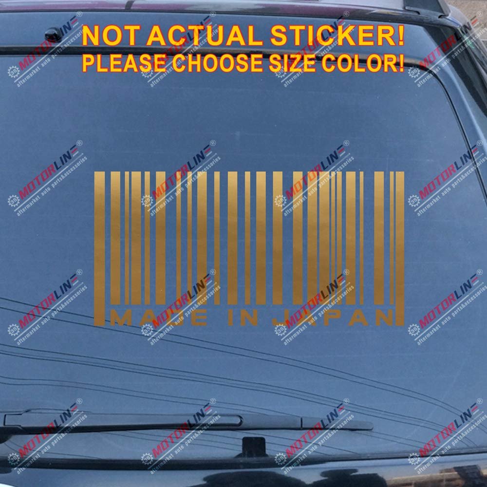 Made in Japan Decal Sticker Japanese JDM Car Vinyl Pick Size Color die Cut no bkgrd (Gold, 6'' (15.2cm))