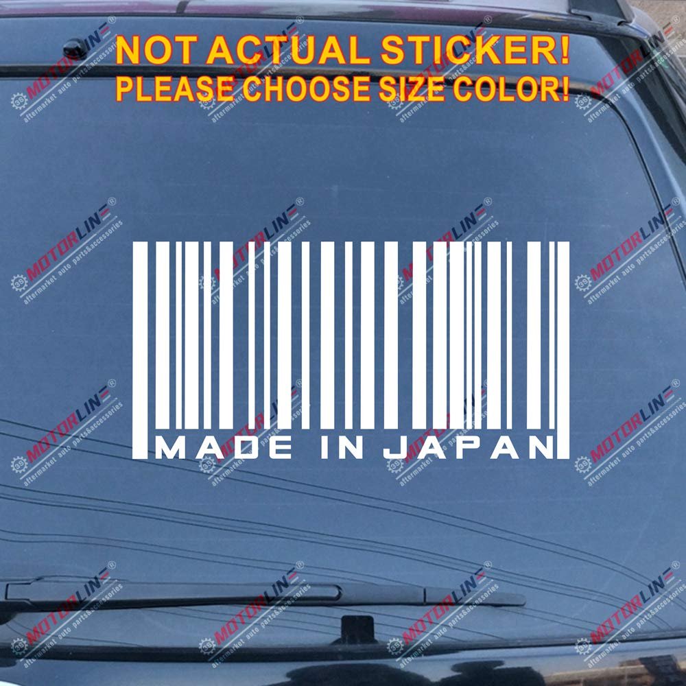 Made in Japan Decal Sticker Japanese JDM Car Vinyl Pick Size Color die Cut no bkgrd (White, 8'' (20.3cm))