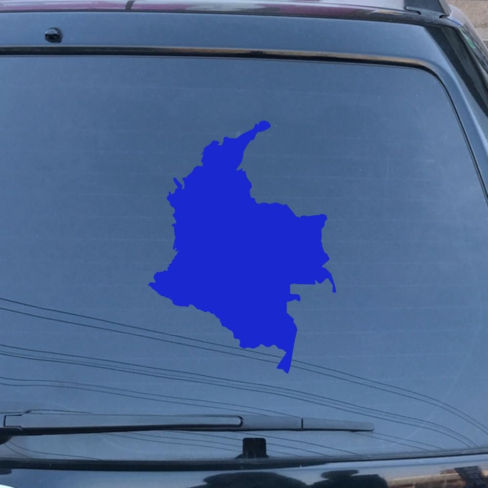 Map of Colombia Colombian Decal Sticker Car Vinyl Pick Size Color die Cut no bkgrd (Blue, 8'' (20.3cm))