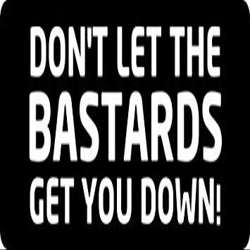 3 - Don't Let The Bastards Get You Down! Hard Hat/Biker Helmet Sticker BS 752