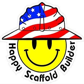 3 - Happy Scaffold Builder Smiley USA Hardhat Oilfield Helmet Toolbox Sticker H897