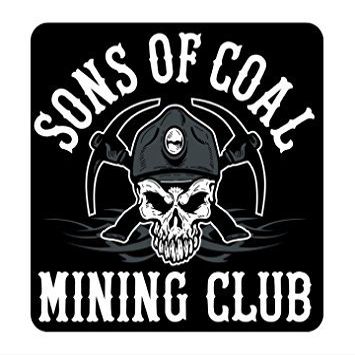 3 - Sons Of Coal Mining Club B&W Hard Hat Helmet Sticker Sons of Coal H929