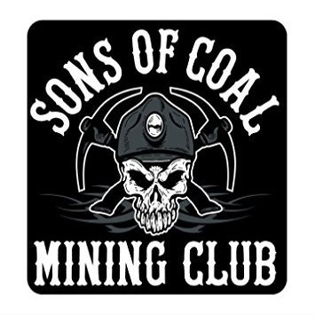 3 - Sons Of Coal Mining Club B&W Hard Hat Helmet Sticker Sons of Coal H929