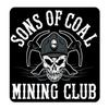 3 - Sons Of Coal Mining Club B&W Hard Hat Helmet Sticker Sons of Coal H929 view 1