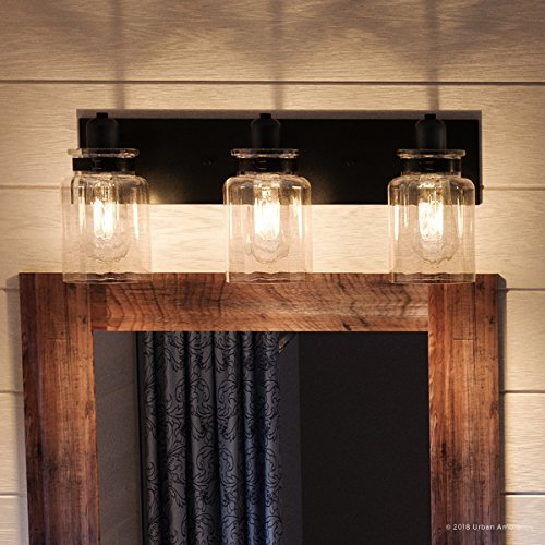 Urban Ambiance Luxury Modern Farmhouse Bathroom Vanity Light, Medium Size: 8.625" H x 21.625" W, with Industrial Style Elements, Olde Bronze Finish, UHP2143 from The Bridgeport Collection