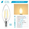 Ascher E12 LED Classic Candelabra Clear Light Bulb, 4W, Equivalent 40W, Warm White 2700K, Non-Dimmable, Filament Clear Glass, Pack of 5 view 2
