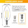 Ascher E12 LED Classic Candelabra Clear Light Bulb, 4W, Equivalent 40W, Warm White 2700K, Non-Dimmable, Filament Clear Glass, Pack of 5 view 3