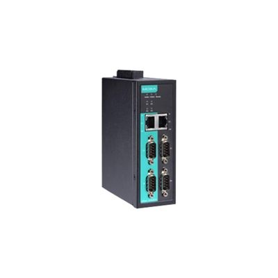MOXA NPort IA5450A-T 4-Port RS-232/422/485 Industrial Automation Device Server with Serial/LAN/Power Surge Protection, Two 10/100BaseT(X) Ports with Single IP, -40 to 75C Operating Temp.
