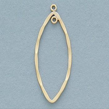 WireJewelry Gold Filled Chandelier Components Hammered Mq. Shape 30.5x14.3mm - Pack of 2