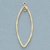 WireJewelry Gold Filled Chandelier Components Hammered Mq. Shape 30.5x14.3mm - Pack of 2 view 1
