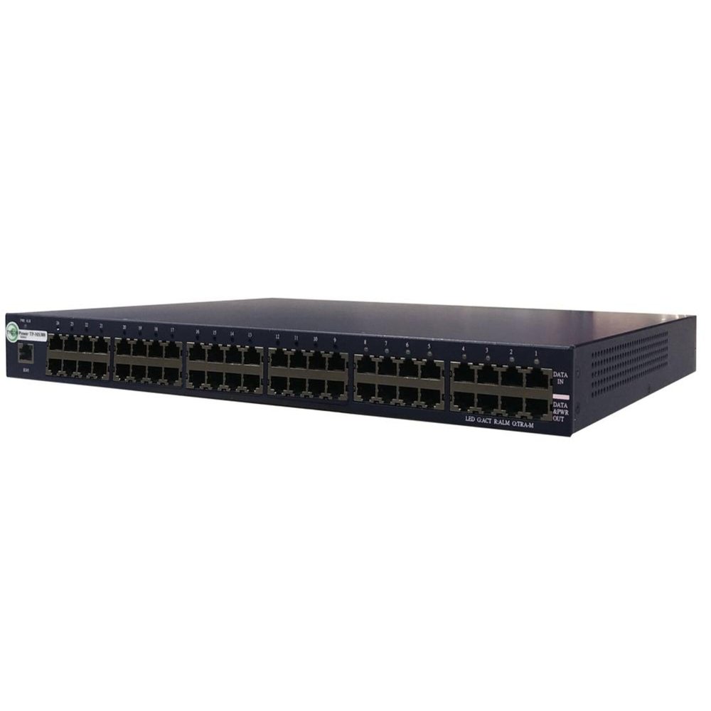 24 Port 802.3af/Passive Programmable AC/DC Powered Midspan GigE PoE Injector, 19" 1U Rackmount, Shielded, AC/DC Input, Remote Manageable: 802.3af, Passive, Off. PoE Pinout: 4,5V+; 7,8V-, Surge Prot