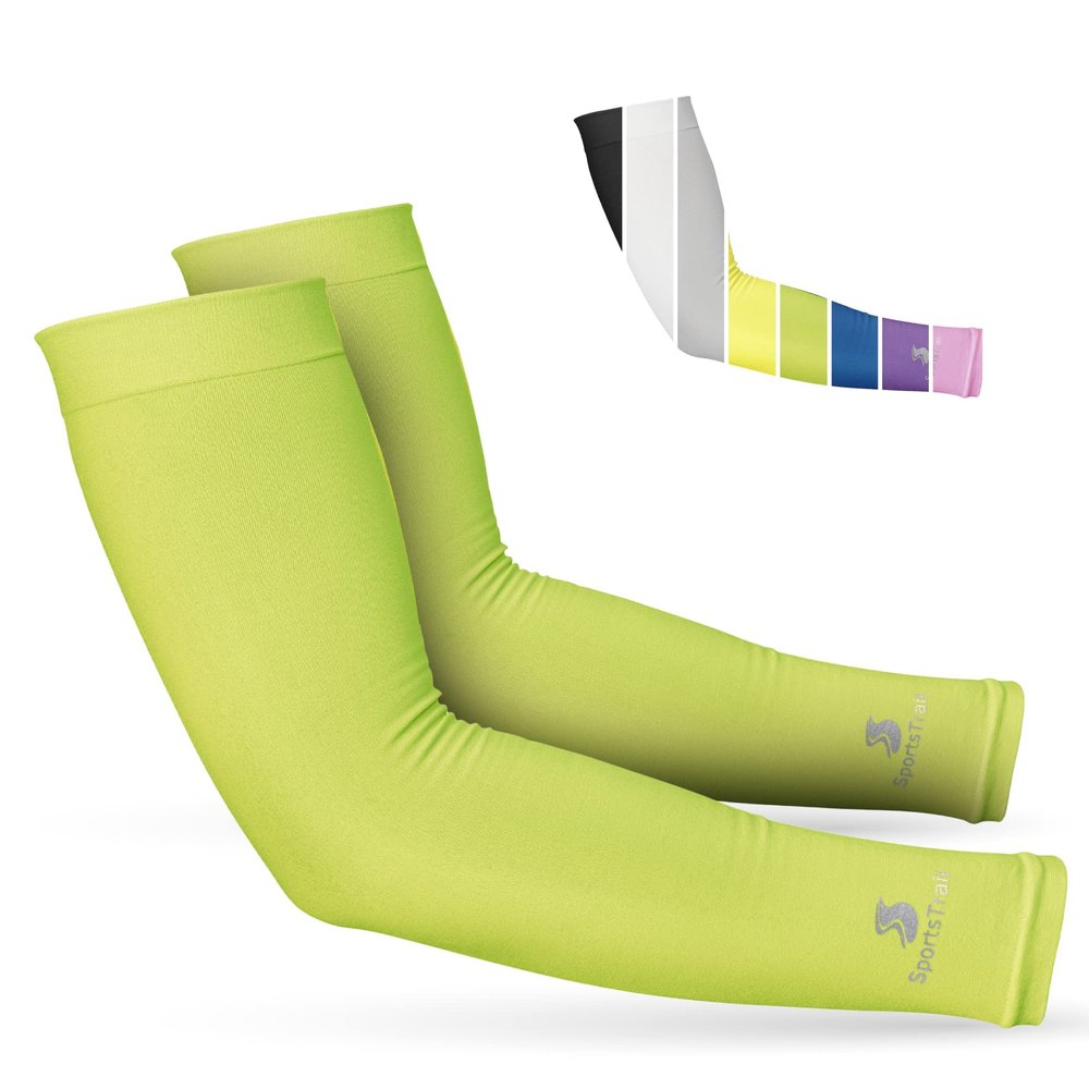 SportsTrail Cooling Arm Sleeves for Men & Women Breathable, Moisture-Wicking, Sun Protection for Sports, Basketball, Football, Running, Golf, Cycling, Volleyball Arm Sleeves for Women, Men & Youth