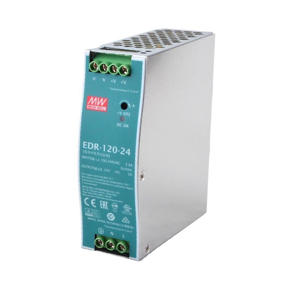 Andrew Energy DIN Rail PS 120W 24V 5A EDR-120-24 AC-DC SMPS EDR-120 Series Switching Power Suppl