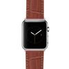 Bandini Replacement Watch Band for Apple Watch 42mm/44mm, Dark Tan, Mens' Alligator Style Leather, Stainless Steel Buckle, Fits Series 6, 5, 4, 3, 2, 1 view 2
